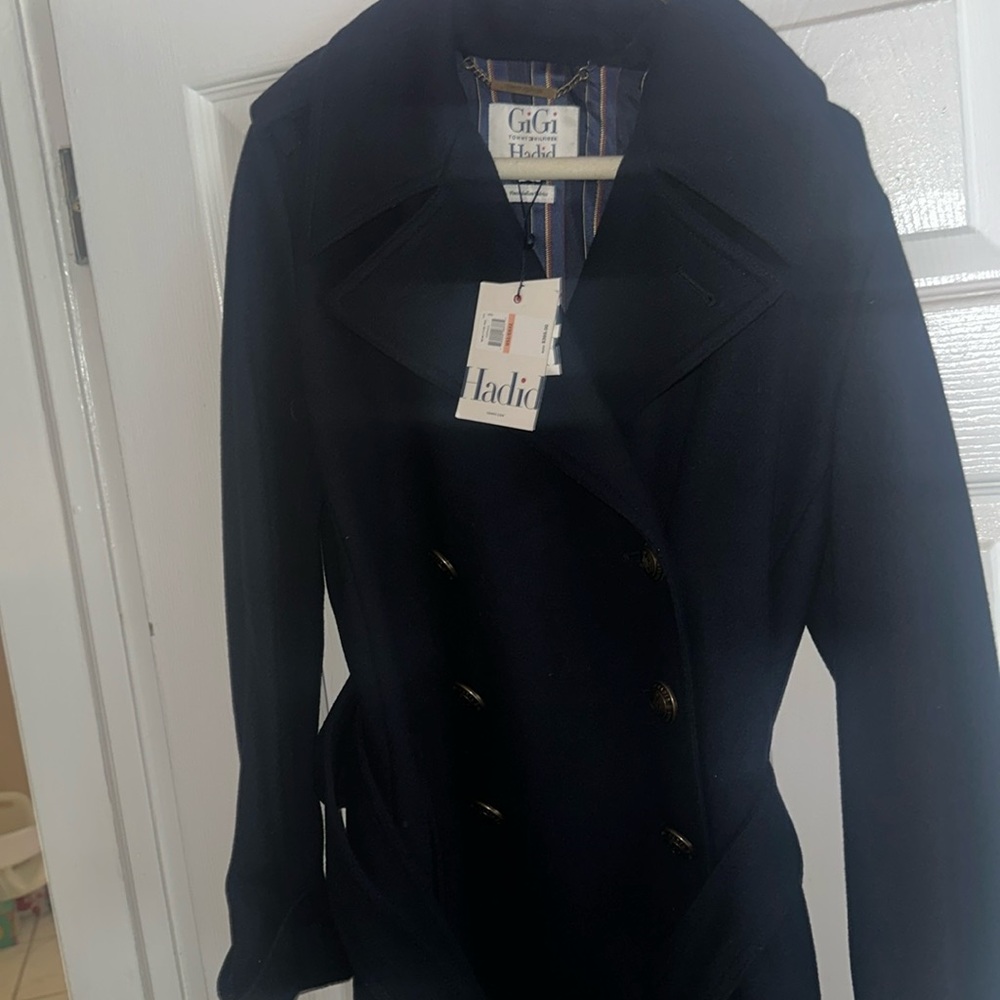 Gigi hadid long pea coat
